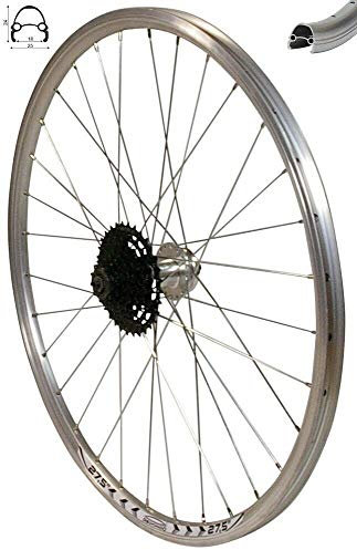 Redondo 27,5 Zoll Hinterrad Laufrad Felge Silber Disc + 7 Fach Kassette
