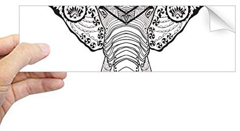 Lange Zähne Elefant Tier Portrait Skizze Rechteck Autoaufkleber Notizbuch Fenster Aufkleber