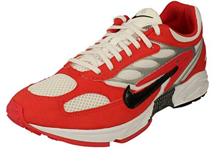 Nike NIKE AIR GHOST RACER, Men's Running Shoe, Track Red Black White Metallic Silver, 11 UK (46 EU)