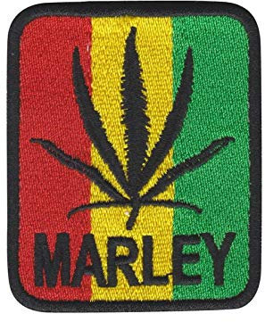 SigitasTrading Bob Marley Reggae Red Aufnäher Besticktes Patch zum Aufbügeln Applique