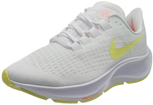 NIKE Women's WMNS AIR Zoom Pegasus 37 Running Shoe, White Lt Zitron BRT Mango, 5 UK