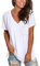 MOLERANI Women's Short Sleeve V-Neck Shirts Loose Casual Tee Summer Tops with Pocket (S, White)