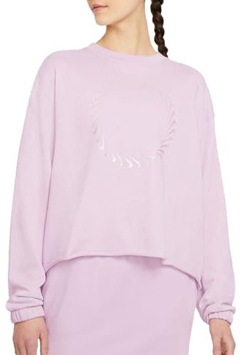 NIKE W NSW ICN Clash Crew Ft Top, Lila Helada/Violeta Claro, S para Mujer