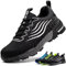 ISOOUS Sicherheitsschuhe Herren Damen Arbeitsschuhe Leicht Atmungsaktiv rutschfest Stahlkappe Schutzschuhe Schwarz 42