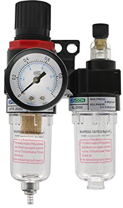 CENPEK 1/4 Zoll Kompressor-Luftfilter Luftdruckregler Wasseröl Separator Falle Filter mit Schmierbecher für Luftwerkzeuge System-A