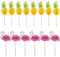 Meet-shop Flamingo Ananas Kuchen Topper,Hawaii Cake Picks 50 Stück 3D Cocktail Dekoration Getränk für Hawaiian Luau Sommer Geburtstag Party Kuchen Essen Dekoration Supplies