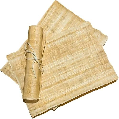 Ägyptisches handgefertigtes Papyrus -ca. 20 x 30 cm -Am besten geeignet für: Malerei, Zeichnungen, Zeichen- u. Kunstunterricht, Künstler, DIY, Basteleien o. Bedruckung, 10 Blätter, Gelb