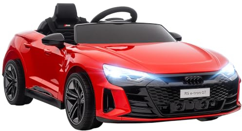 HOMCOM Voiture Électrique Enfant 12 V Télécommande Parentale Rouge | Véhicule Électrique, Max. 5 Km/h, Effets Sonores, Lumineux, Audi RS E-tron GT