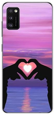 KARTXITAI Hülle Kompatibel mit Samsung Galaxy A41, Stoßfeste Schutzhülle mit Weiche Silikon Bumper Case Handyhülle Anti-Kratzt Transparent Rückseite - Himmel,Sonnenuntergang,Liebhaber