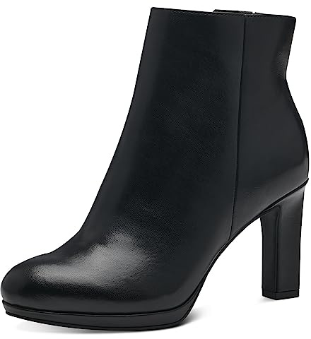MARCO TOZZI Stivaletti Donna con Tacco in Pelle Sintetica Eleganti, Black, 36 EU