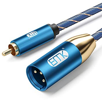 EMK XLR to RCA Cables Microphone Lead Subwoofer Cable Male to Male Mic Cords Coaxial Audio Cable MIC to XLR Adapter for DVD, Speaker, TV, Mixer, Amplifier (M-1m)