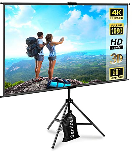 Small Portable Projector Screen Tripod Stand -lejiada Mobile Projection Screen, Lightweight Carry & Durable Easy Adjustablle for Schools Meeting Conference Indoor Outdoor Use, 60 Inch