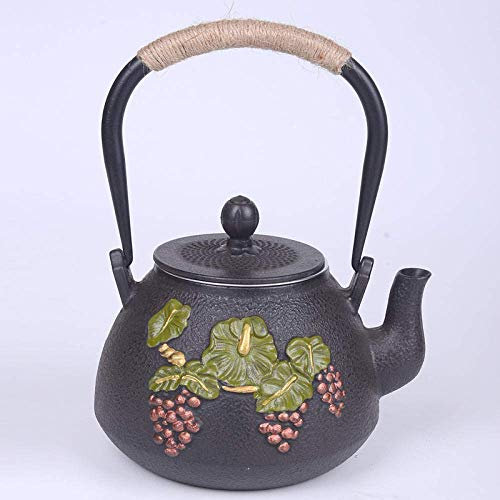 HHUARI Teiere 1 2L Stile Rustico Samovar Teiera in ghisa Teiera Smaltata in vetroceramica Teiera Smaltata in Argilla The New