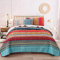 WONGS BEDDING Couvre-lit 200 x 220 cm - Couverture de lit bohème - 3 pièces - Matelassée - En microfibre - Avec 2 taies d'oreiller 50 x 75 cm - Pour chambre à coucher, jeté de canapé (bohème)