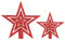 VEYLIN Weihnachtsbaumspitze, 2 Stück, rot, glitzernder Stern, Weihnachtsbaumspitze für Weihnachtsbaumschmuck (10 + 15 cm)