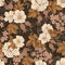 UniGoos Beige Blumen Peel and Stick Tapete Braune Blätter Temporäre Wand Papier Rolle Modern Selbstklebend Kontaktpapier für Schrank Kinderzimmer DIY Dekor 45 x 300 cm