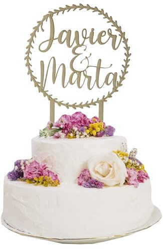Topper para Tarta Boda Bodas Personalizado con Nombre Decoración Celebración