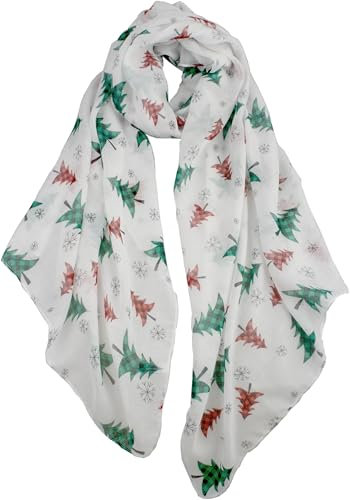 VIVIAN & VINCENT als Geschenk verpackte, weiche, leichte, durchsichtige Herbst-/Winter-Weihnachtsdecke für Frauen, gemütlich für Mädchen und Teenager, Plaid Weihnachtsbaum Rot und Grün