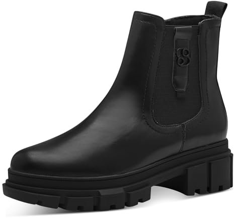 s.Oliver Damen Chelsea Boots mit Reißverschluss Vegan, Schwarz (Black), 40 EU