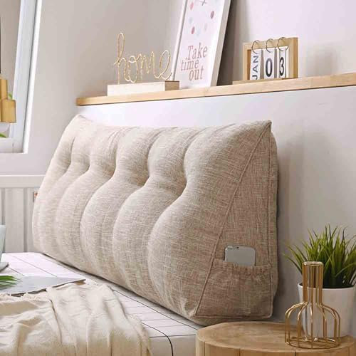Racib Rückenkissen Bett Sofa Couch Orthopädisch, Lesekissen Für Bett Und Sofa, Rückenlehne Bett Keilkissen Bett Kopfteil Kissen Gepolstert Polster, Bett Sitzkissen Rückenstütze Groß(G,80x20x50cm)