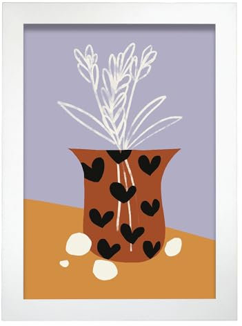 Nacnic Fancy Pot Blatt. In Verschiedene Blumen Poster. Ästhetische dekorative Gemälde für Ihr Wohnzimmer, Schlafzimmer, Zuhause Größen A4 mit weißen Rahmen