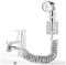 Avilia Doccetta Universale per Lavandino da Cucina e Bagno con Prolunga Flessibile 150cm, Installazione Facile, Supporto da Parete Incluso, in ABS Cromato, 10x5.5cm