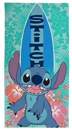 Character World offizielles Disney Lilo und Stitch Kinderhandtuch | Superweiches Gefühl, legendäres Surf-Design