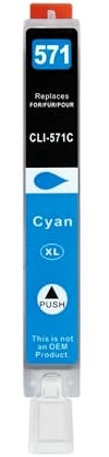 1 XL Druckerpatrone kompatibel zu CLI-571 C Cyan für Canon PIXMA MG5750 MG5751 MG5752 MG5753 MG6850 MG6853 MG7750 MG7753 TS5050 TS5053 TS5055 TS6050 TS6052 TS8050 TS8053 TS9050 TS9055