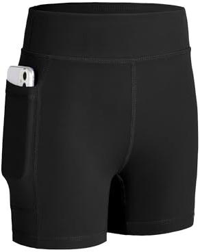 KEREDA Kurze Sporthose Mädchen Radlerhose Sport Shorts Hosen Leggings | Turnhose Mit Tasche, Geeignet Für Kinder Und Teenager, Passend 7-14 Jahre, Weicher Stoff, Schweißableitend