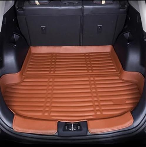 Kofferraummatte Auto Auto Hinten Boot Liner Koffer Cargo Mat Fach Boden Teppich Schlamm Pad Schutz FÜR Mazda FÜR CX5 FÜR CX-5 2017-2019 Kofferraumschutzdecke (Color : Braun)