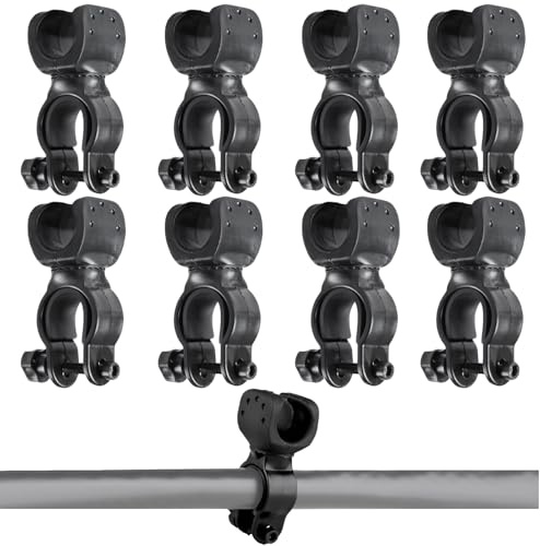8 Stück Stockhalter für Drive Rollator, Krückenhalter, Stockhalterung, Gehstockhalter für Rollator, Walker, Rollstuhl, Mobilitätsroller, Universelles Zubehör für Krücken, für 2,2 Bis 3 cm Rohr