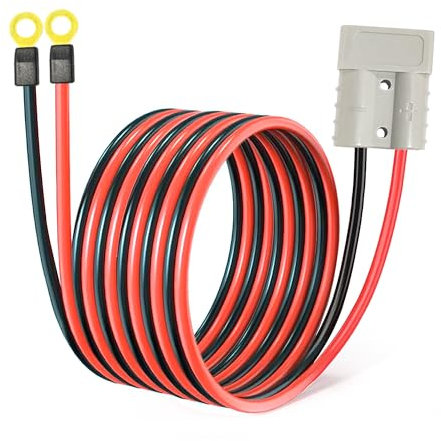GUIRUIMOON Anderson Plug Connection Cable, 50A Battery Quick Connector, Jumper Cable Connector with 10AWG Cable Trailer Winch Quick Connection Cable with Copper Ring. (3M)