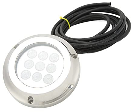 CHICIRIS DC 12V ‑24V TYacht Unterwasserlicht – 316 Edelstahl, 9 LED-Chip-System, IP68 Wasserdicht, Vielseitige Anwendung in Maritimen Umgebungen (weißes Licht)