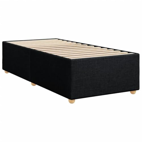 vidaXL Bettgestell, Bettrahmen mit Lattenrost, Polsterbett Bett für Schlafzimmer, Einzelbett Schlafzimmerbett, Schwarz 100x200cm Stoff