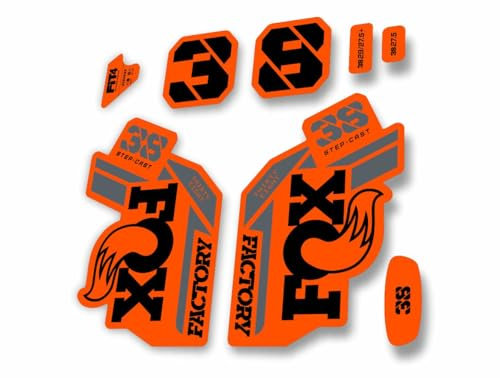 Fork Replacement Decal Sticker Compatibale for Fox 38 2021 Step Cast Series Orange Black (Glossy)