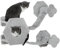 PawHut Katzen Kletterwand, Katzenliege mit Stufen, Katzenhöhle, Sprungturm, Spielzeugball, Katzenplattform für Katzen bis 5 kg, Hellgrau