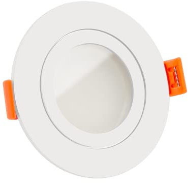 luxvenum LED Einbaustrahler IP44 GU10 230V 7W - 5x dimmbare LED Deckenleuchte 59mm, 120° Abstrahlwinkel, 93 CRI, Deckenspots für Badezimmer, Küche, Außenbereiche, Farbe Weiß, 3000K