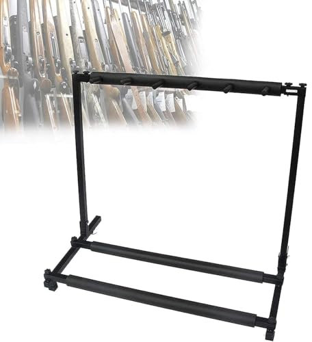 COYEUX Waffenständer, vielseitiger Waffenständer, für 5 Schusswaffen, einfacher Transport und Lagerung, geeignet für Schieß- und Jagdbereiche