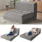 COMAX Sofá cama plegable, silla convertible de pana 3 en 1, sofá plegable con espuma de alta densidad, sofá cama futón, cómodo salón plegable para sala de estar, gris, tamaño individual