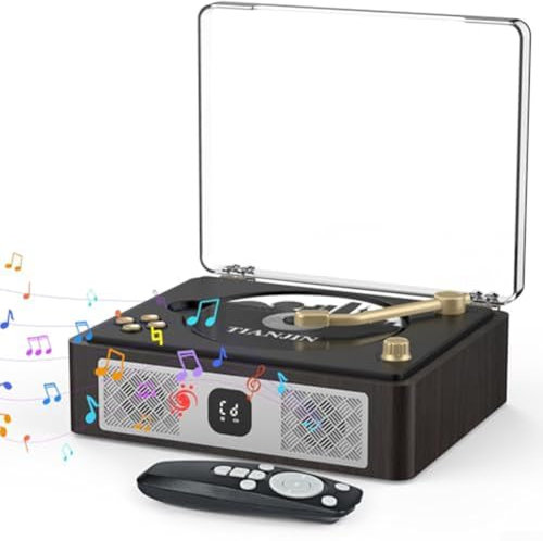 Radio CD, lecteur CD portable Boombox, rétro Boombox, lecteur CD rétro BT5.0 avec batterie rechargeable et deux haut-parleurs, 20 x 16,5 x 7 cm (marron)