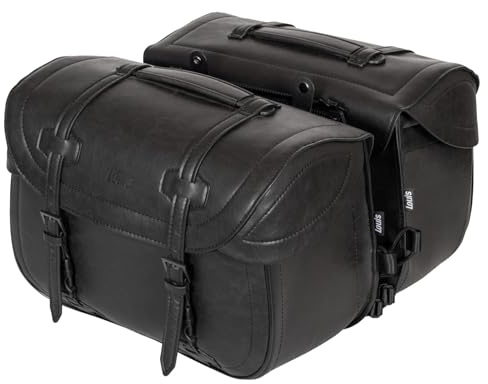 Borse Bisacce Laterali Sella Moto Custom Similpelle 27 Litri - UNIVERSALI - Impermeabili, Montaggio, Cinghie Incluse - moto Custom, Dyna, Softail, Drag Star, Sportster 883 Iron Nightster Forty-Eight