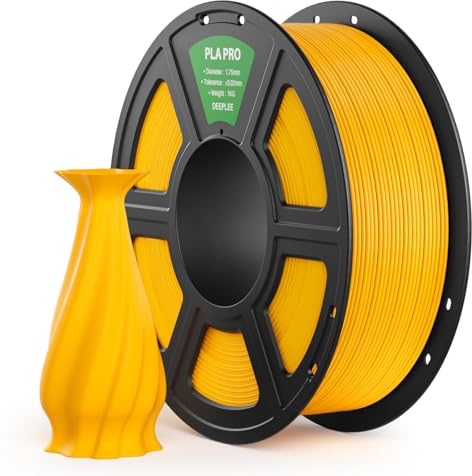 DEEPLEE PLA PRO Filament 1.75mm Sonnengelb 1KG | Stärkere Zähigkeit 3D Drucker Filament, Maßgenauigkeit ±0.02 mm, Sauber gewickelt, Einfach zu Drucken