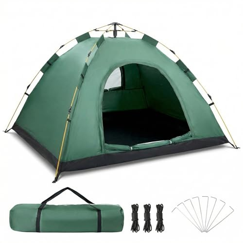 QWORK® Automatisches Pop-up-Zelt für 1–2 Personen, Sonnenschutz & Wasserdicht, Einfacher Aufbau für Angeln, Camping, Wandern & Strand