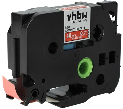 vhbw Schriftband-Kassette Ersatz für Brother TZE-445 | TZ-445 für Etiketten-Drucker 8m x 18mm Weiß auf Rot