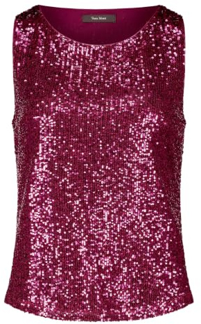 Vera Mont Damen Pailletten-Top ohne Arm 46, Sweet Berry