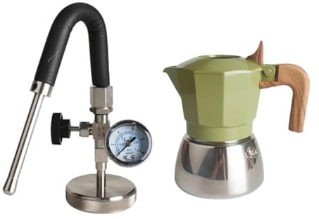 Baoblaze Pentola per schiuma di vapore, montalatte, macchina per caffè espresso italiana per campeggio elettrico, Verde