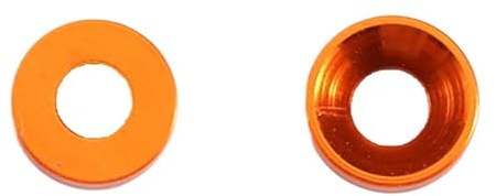 5-teiliges Set farbiger, eloxierter Aluminium-Unterlegscheiben – passend for Senkkopfschrauben M2 bis M5(Orange,M3)