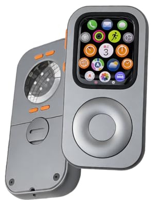 EVINYEP Aluminium Legierung Retro iPod Style Schutzhülle für Apple Watch Series 4/5/6/SE1/SE2 Großes Zifferblatt, 45 mm Space Grau