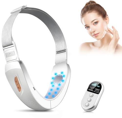 V Shape Face Gerät, Elektrisches V-Face Shaping Massager, EMS Facelifting Gerät Rot Blaue Phototherapie Gesichtsmassagegerät, Face Massager Doppelkinn Dekompression Reparatur Protektor Jawline Trainer
