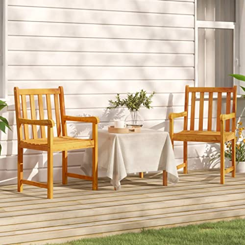 NIVVHOH 2 STK. Klassisch Gartenstühle & Gartenstühle witterungsbeständig langlebig Akazien-Massivholz Garten stühle Balkonstuhl für Garten, Balkon, Terrasse (56 x 55.5 x 90 cm)